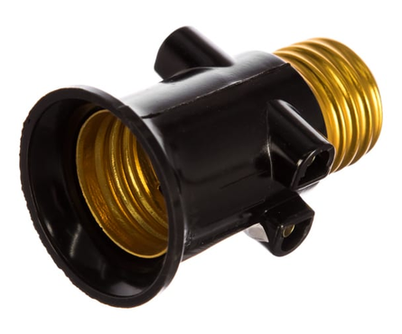 Патрон Navigator, переходник с розетки на Е27, черный Фотография_1