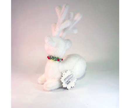 Фигурка светодиодная 25 см Олень белый с подсветкой Фотография_2