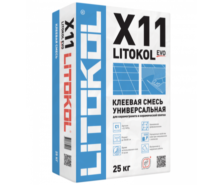 Клей для плитки LitoKol X 11 EVO, 25 кг Фотография_0
