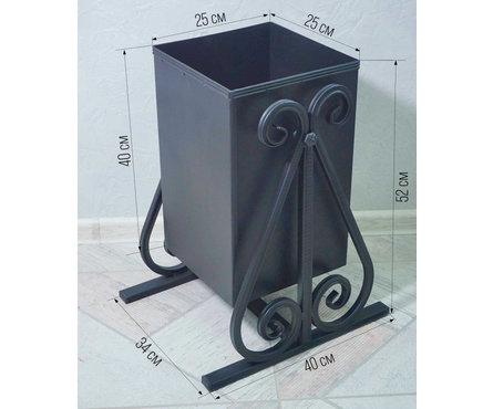 Урна уличная с бортиками на маятниковой подставке без крыши Фотография_6