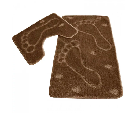 Набор ковриков Zalel для ванной 55*85, коричневый (2 шт/упак) Фотография_0