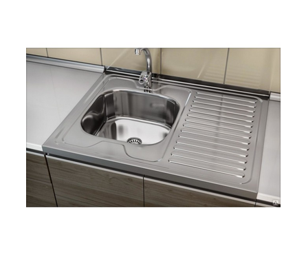 Мойка 60х80 см (0.6 мм) накладная левый вып 1 1\2 18 см без сифона VLADIX Фотография_1