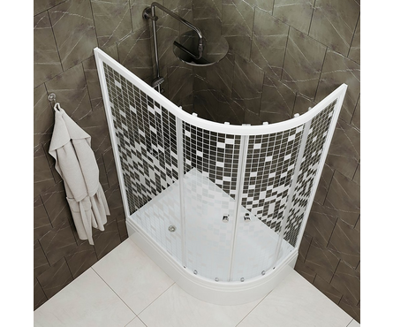 Душевое ограждение прямоуг. 1200х800х2020х4 мм левое средний поддон + сифон Коралл-Лайт ТРИТОН Фотография_2