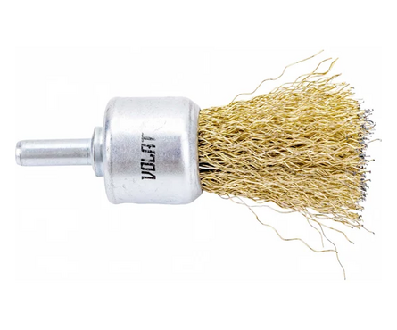 Кордщетка 25 мм кистевая латунированная мягкая (проволока 0.3 мм) для дрели ВОЛАТ Фотография_2