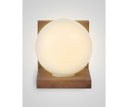 Светильник настенный Мелодия Света 6426-1W PR, Шар стекло-дерево, палисандр, Е27  Фотография_1