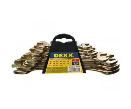 Ключи рожковые гаечные DEXX 8-24 мм, желтый цинк (набор 8 шт) Фотография_0