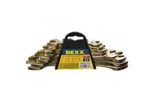 Ключи рожковые гаечные DEXX 8-24 мм, желтый цинк (набор 8 шт)