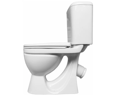 Унитаз-компакт Стандарт Эконом фарфор (кос, вып. ниж. подвод полипр. сиден.1-кн. режим) SANITA) Фотография_1