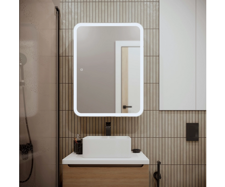 Зеркало-шкаф 600х800 мм Фиджи Flip сенсорный выключатель светодиодная подсветка MIXLINE Фотография_2