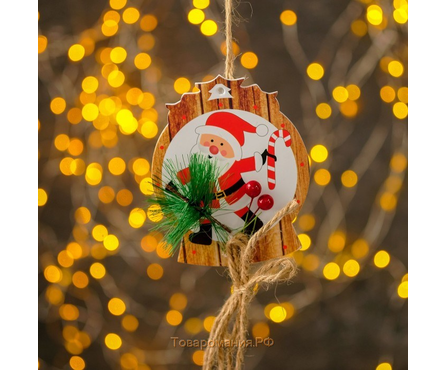 Подвеска новогодняя Звезда, елка, Дед Мороз МИКС Фотография_3