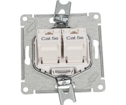 Розетка 2-я RJ45 белая компьютерная ATLAS (Schneider Electric) Фотография_2