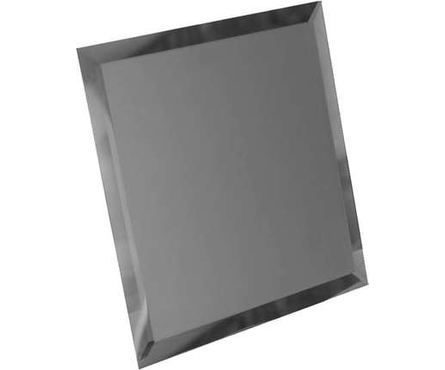 Квадратная зеркальная графитовая матовая плитка с фацетом, 150х150 мм Фотография_0