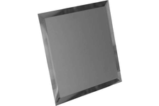 Квадратная зеркальная графитовая матовая плитка с фацетом, 150х150 мм