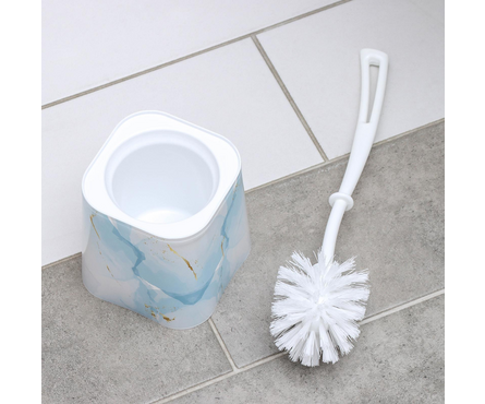 Ершик для унитаза напольный пластиковый белый Акварель Фотография_2