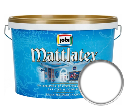 Краска интерьерная JOBI Mattlatex влагостойкая, латексная, матовая, база А (5 л) Фотография_0