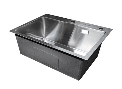 Мойка 60х50 (3.0) врезная 3 1\2 22 см с сифоном+ коландер+дозатор Сатин SANTREK AQUA Фотография_1