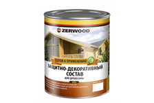Защитно-декоративный состав ZERWOOD ZDS, белый, 0.85 л 