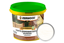 Защитно-декоративное покрытие ZERWOOD ZDP аквалазурь, белый, 2.5 кг 