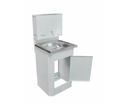 Умывальник дачный Весна с подогревом + нержавеющая мойка цвет белый Фотография_1
