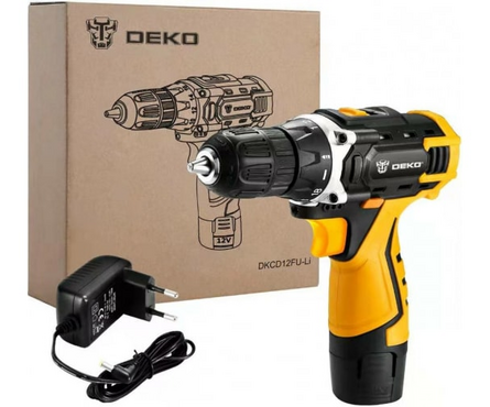 Дрель-шуруповерт 12 В 1 шт Li-ion акк. 1.5 Ач, 28 Нм, 350-1350 об/мин, 2 скорости DKCD12FU-Li DEKO Фотография_3