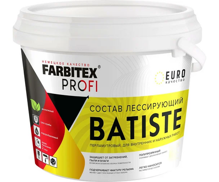 Состав лессирующий перламутровый FARBITEX Profi Batiste 0.9 л Фотография_1