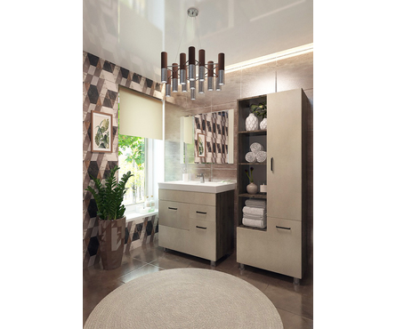 Тумба для ванной Катерина 80 белый камень с умывальником Грэмми/Фостер 80 Фотография_1