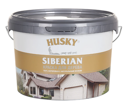 Краска для дерева полуматовая акриловая ВД HUSKY SIBERIAN БАЗА С 2.7 л Фотография_1
