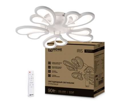 Люстра светодиодная IRIS ELEGANT потолочная дим .с пультом 90 Вт IN HOME Фотография_1
