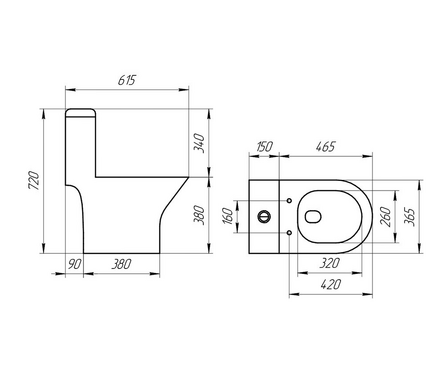 Унитаз-монолит ТR1197 безободковый тонкое сиденье ДП (с гофрой и подводкой) EVA GOLD Фотография_7