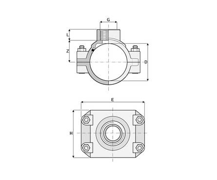 Хомут-врезка на трубу 32 ммxВР1/2 (16 мм) Фотография_1