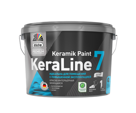 Краска моющаяся Dufa Premium KeraLine Keramik Paint 7 для стен и потолков, матовая, база 3, 2.5 л Фотография_0