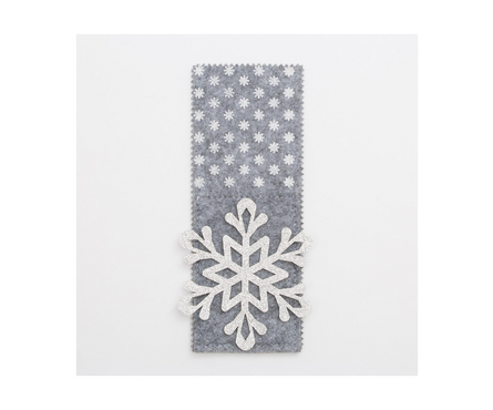 Конверт для столовых предметов фетр 8.5х22 см Снежинка(1 шт/уп) Фотография_1