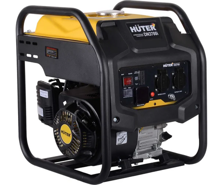 Генератор бензиновый 3.3 кВт 220В бак 7 л ручной стартер DN3700i HUTER Фотография_2