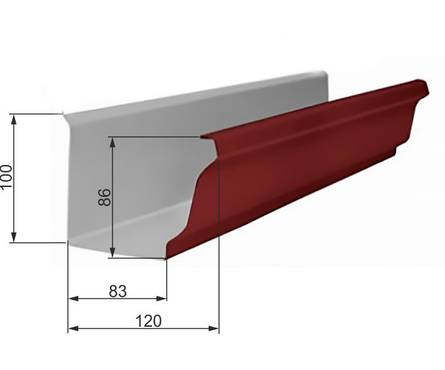 Желоб водосточный МП 120х86х3000 мм (коричневый 8017) Фотография_1