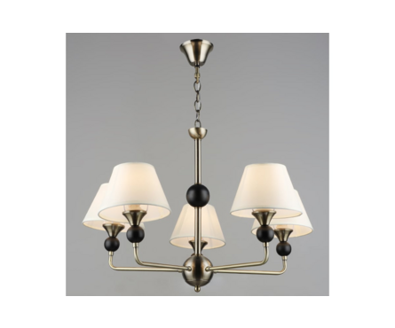 Люстра NH5256/5 AB+BK 5x40 бронза/черный абажур Е 27 d 640 мм Фотография_1
