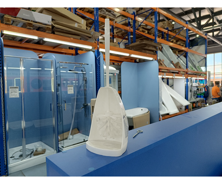 Ершик для унитаза напольный пластиковые белый Соло AZUR Фотография_1