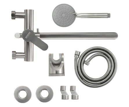 Смеситель для ванны однорычажный BRIMIX длинный гусак сатин 9329 Фотография_1