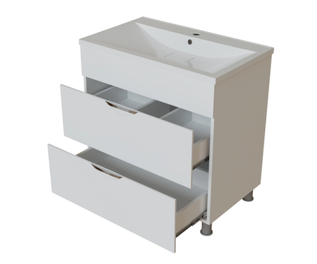 Тумба для ванной Этьен 75 белый с умывальником Нелли - 75 литьевой мрамор (ПВХ) Фотография_1