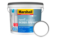 Краска латексная Marshall EXPORT 7 Особо прочная для стен и потолков, матовая, база BW (4.5 л)