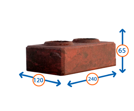 Кирпич облицовочный Ermix Мраморный красно-черный, 240х120х65 мм, гиперпрессованный Фотография_1