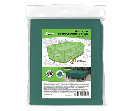 Чехол на набор садовой мебели прямоугольный ПЭ 230х90х75 см Фотография_1