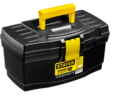 Ящик для инструмента Stayer ORION-12, пластиковый, черный Фотография_0