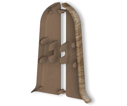 Угол ПВХ торцевой для плинтуса напольного 70 мм Орех миланский ИДЕАЛ 292 Классик (1 пара/флоуп) Фотография_1