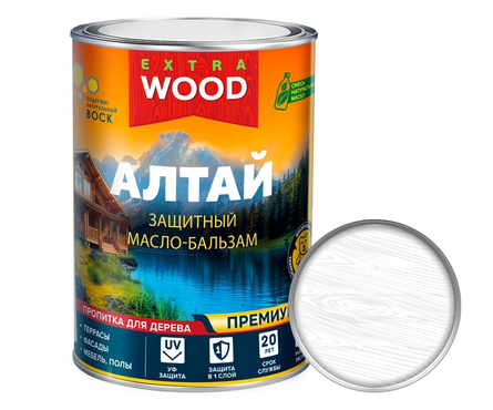 Масло-бальзам для дерева WOOD Extra Алтай Эдельвейс белая БАЗА А 0.75 л  Фотография_0