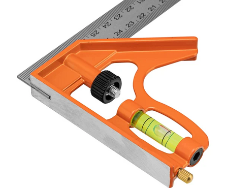 Угольник столярный 300 мм металлический комбинированный с уровнем SPARTA Фотография_2