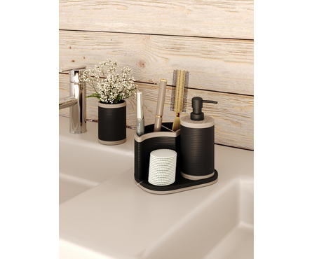 Набор аксессуаров для ванной комнаты черный 23-6108 Delphinium Фотография_2