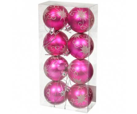 Набор шаров SY16-52 розовые, диаметр 6 см (8 шт) Фотография_0