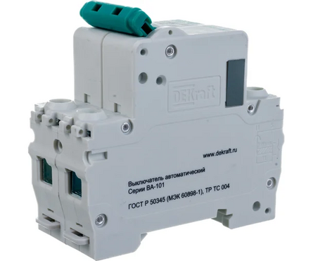 Выключатель автоматический модульный 2п C 10А DeKaft 11065DEK SCHNEIDER ELECTRIC Фотография_2