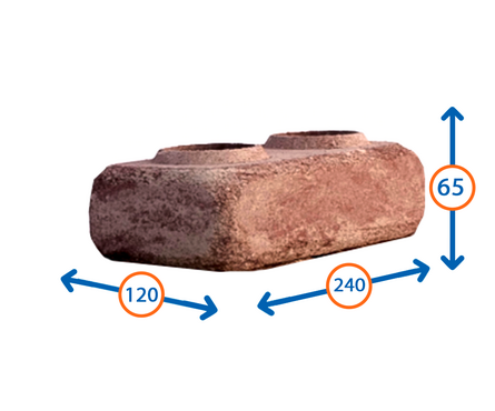 Кирпич облицовочный Ermix Стареный красно-белый, 240х120х65 мм, гиперпрессованный Фотография_1
