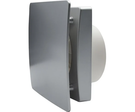 Вентилятор осевой вытяжной d 100 мм с укороченным патрубком Seicoi Floxy Design 100 Silver Фотография_1